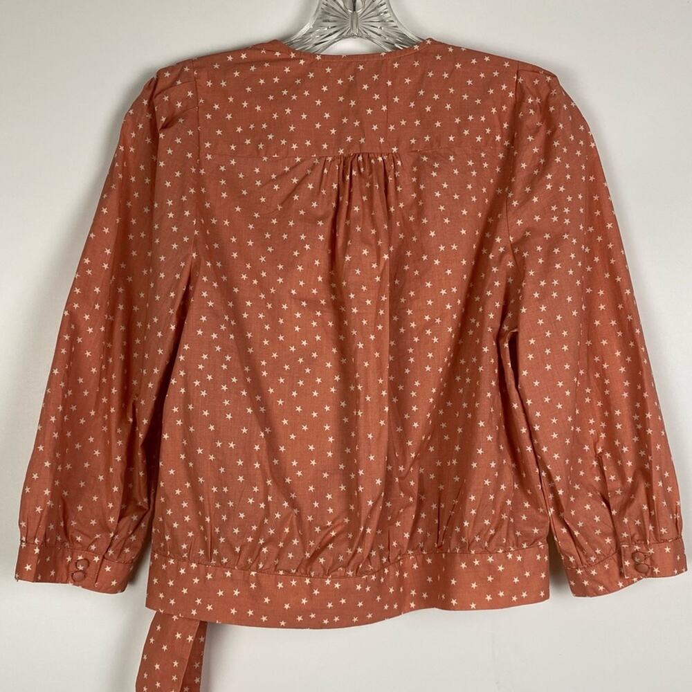 Madewell Star Scatter Wrap Top Coral Orange Womens Size Small - Picture 8 of 11